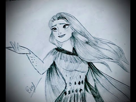 How to draw Elsa easy step by step pencil sketch