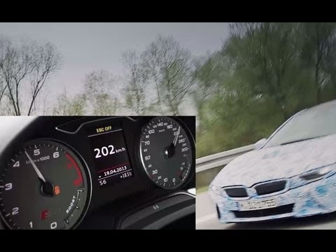 2013 Audi S3 Tries to Keep up with BMW s 3 Cylinder i8 Hybrid on the Autobahn