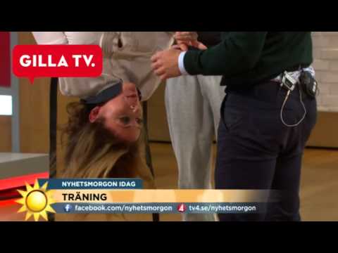 Här bjuder Tilde på en "rumpchock" i Nyhetsmorgon