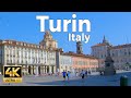 Turin, Italy Walking Tour (4k Ultra HD 60fps) – With Captions