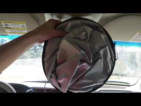 Two piece car sun shade for large windshields