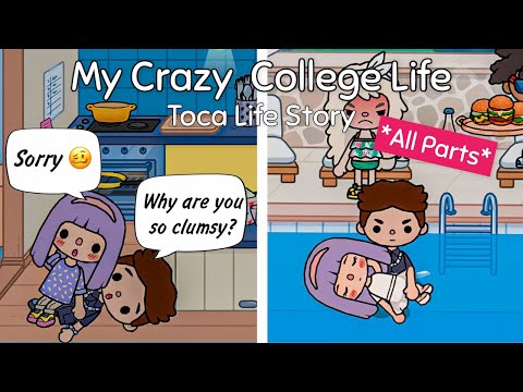 My Crazy College Life 😈🤯📚💖 *All Parts* | Love Story 💘 | Toca Boca