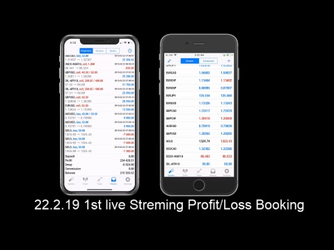 22.2.19 1st Forex Trading Live Streaming Profit/Book Loss Video