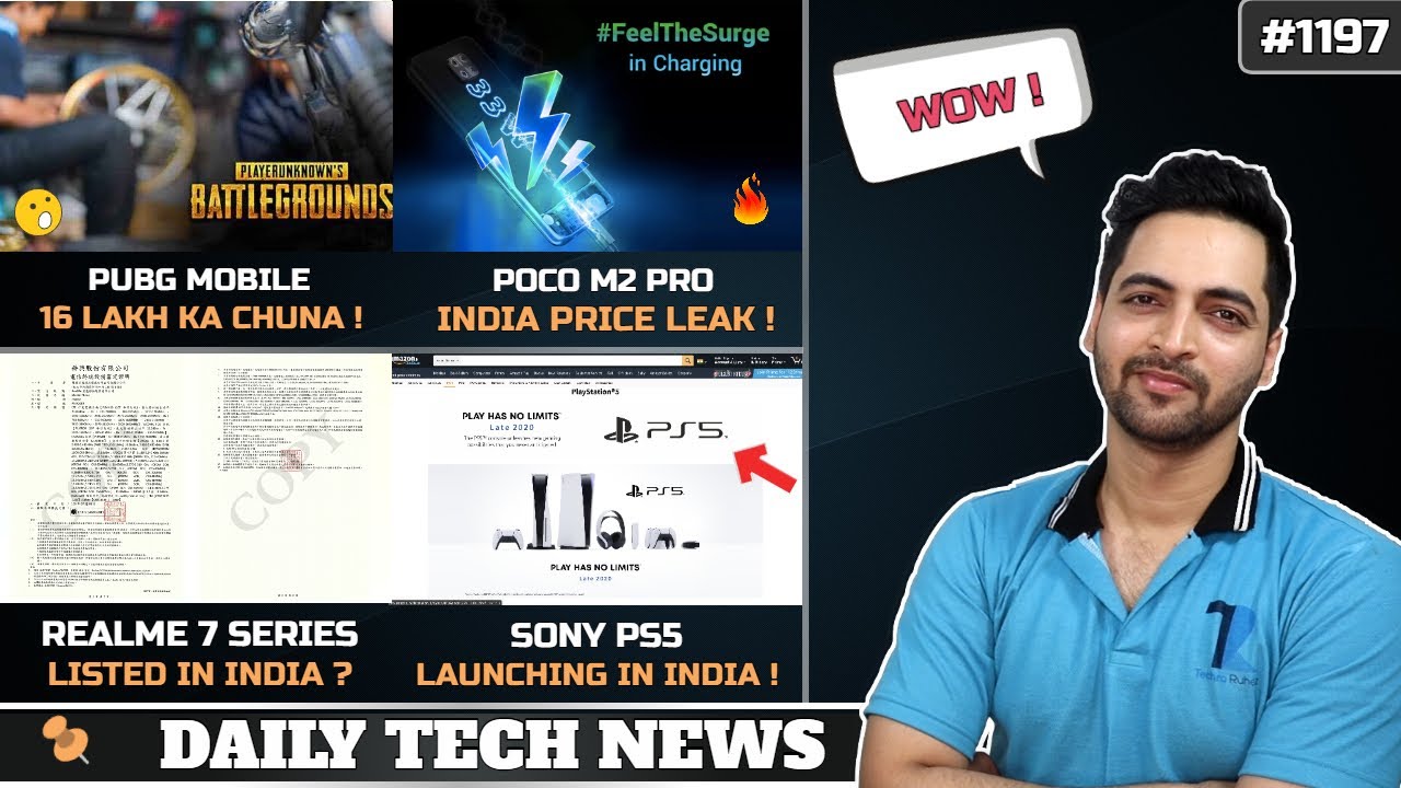 POCO M2 Pro India Price Leak,PUBG Mobile 16 Lakh,Samsung M41 6800 Battery,Realme 7,Note 10 Lite updt