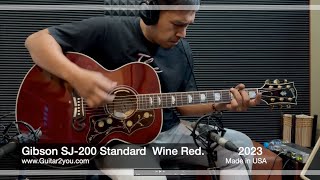 Video thumbnail for Gibson SJ-200 Standard  Wine Red      2023 by top acoustic