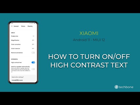 How to Turn On/Off High contrast text - Xiaomi [Android 11 - MIUI 12]