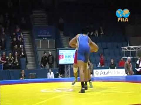 FREESTYLE  WRESTLING EUROPEAN CHAMPIONSHIPS 2009 GBR(LEON RATTIGAN) VS (SVK)