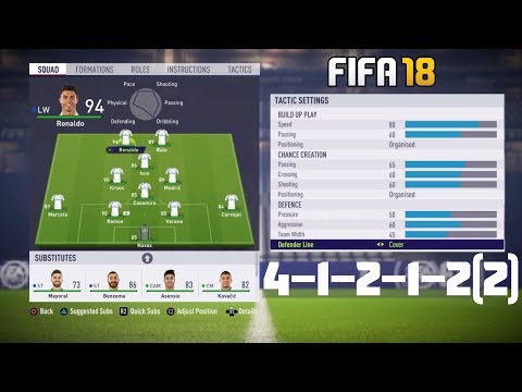 Fifa 18 Best Formation (4-1-2-1-2(2)) Tutorial - Best Custom Tactics & Instructions & More!!