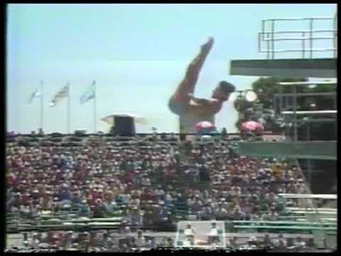 Olympics - 1984 - L A Games - Diving - Mens 3m Springboard Prelims - Dive 6 - CHN Li Hongping