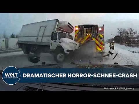 MINNESOTA: Highway-Horror! - Trucker übersteht heftigen Crash mit Feuerwehrwagen
