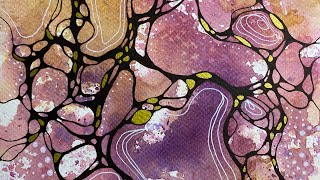 Abstract WATERCOLOR & neurographic lines - 341