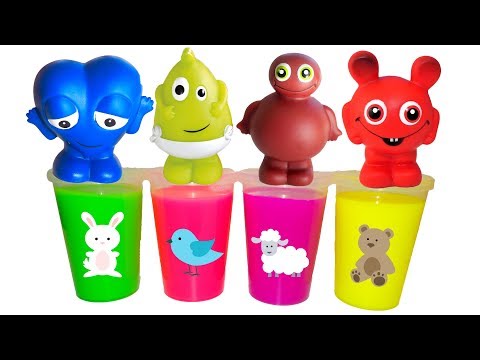 Babblarna leker med slime och lär sig djur och färger - En busig överraskningslek med Babblarna