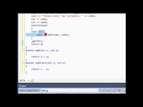 Visual C++ 2010 Tutorial 14 - Switch Statement and Calculator