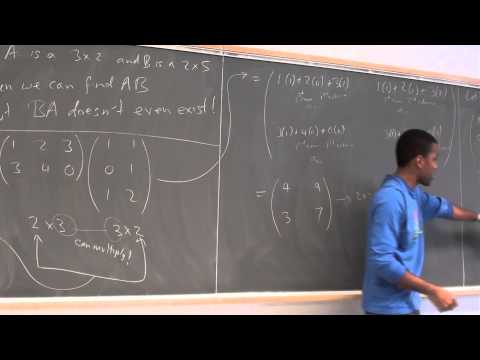 Math 392 Lecture 19 - Matrices and Matrix Algebra