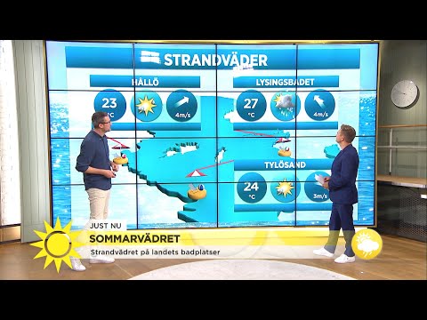 Dagens väder - riktigt behagliga temperaturer på sina ställen  - Nyhetsmorgon (TV4)