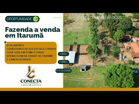 Fazenda à Venda em Itarumã Goiás | 27 Alqueires Pronta para Pecuária