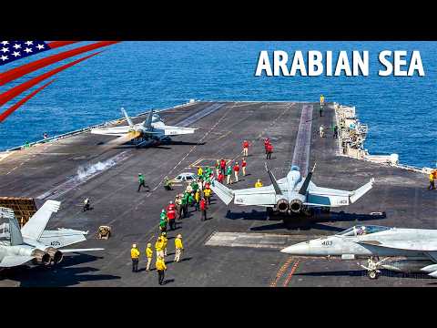 IRAN: Carrier Jets Launch – USS Abraham Lincoln in the Arabian Sea