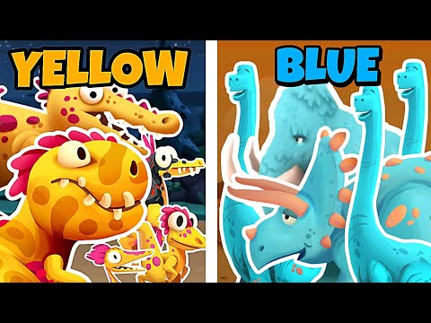 Yellow Dinosour vs Blue Dinosour Who Will Win ? Dino Bash 2