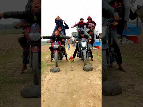 Two motorcycle suddenly stopped the road side