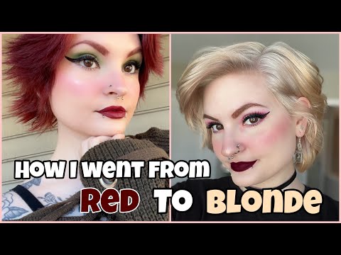 HOW I WENT FROM RED TO BLONDE HAIR AT HOME