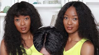 Middle Part vs Faux Bangs On An Invisible Crochet U-part Wig  | No Leave-Out | Sunber Hair