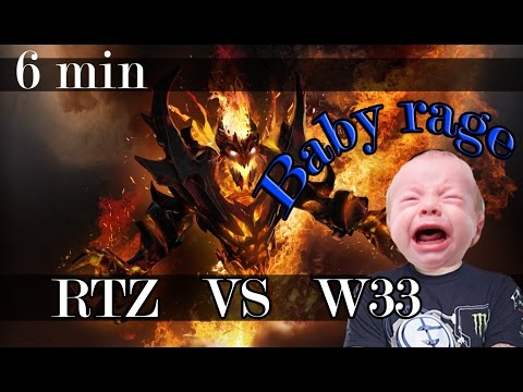 Arteezy VS w33 in ranked 8k mmr- Baby Rage 2016