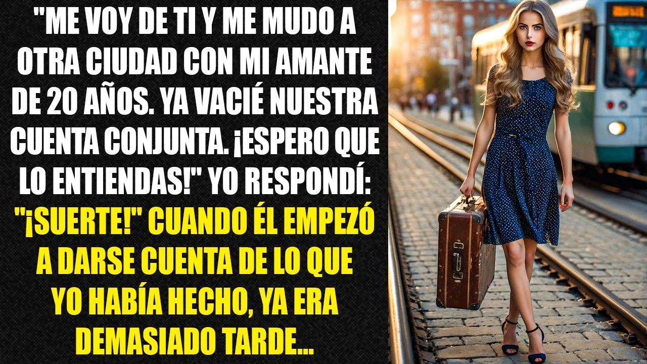 "I'm leaving you and moving to another city with my lover of 20 years. I've already emptied our j...