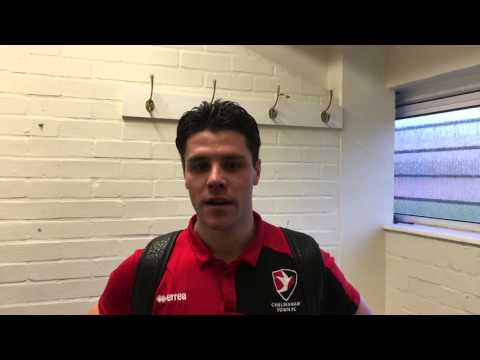 Four-goal hero Dan Holman reacts to the Woking win