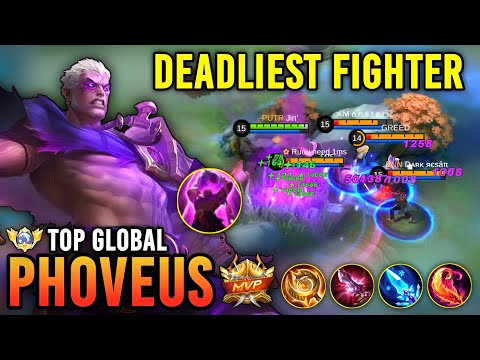 DEADLIEST FIGHTER!! PHOVEUS BEST BUILD 2023 | TOP GLOBAL PHOVEUS GAMEPLAY - MOBILE LEGENDS