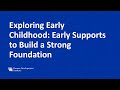 Exploring Early Childhood: Early Supports to Build a Strong Foundation