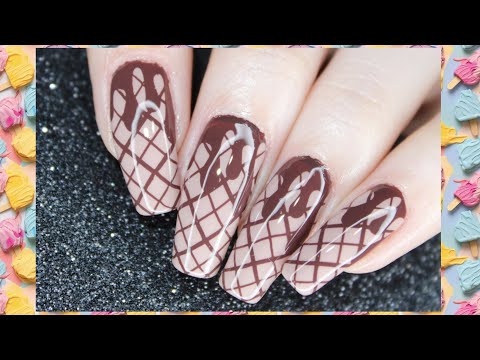 Cute Summer Nails || Chocolate Ice Cream Nails || Nail Stamping Design || Deyanira Morales Nail_Art