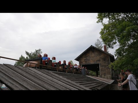 Off-ride footage of a Powder Keg: A Blast in the Wilderness train
