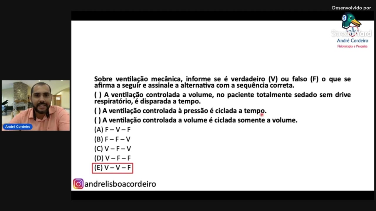 QUESTÕES COMENTADAS ‐ VENTILAÇÃO MECÂNICA