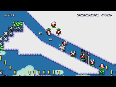 Skyward Slide (hold DOWN & JUMP) by AngryLuigi - Super Mario Maker 2 - No Commentary 1bx