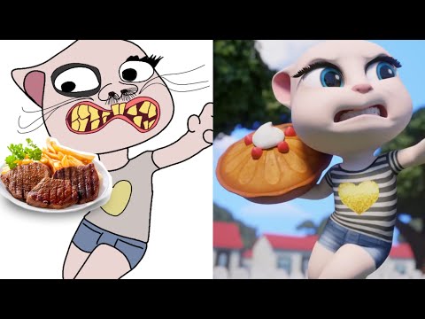 Toms Yoga Fail New Cartoon Talking Tom Shorts | Drawing Meme