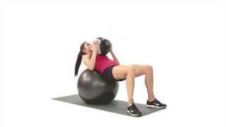 Weighted Swiss Ball Crunch exercise video thumbnail