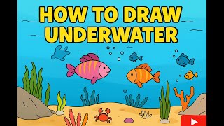 "How to Draw Underwater Scene Step by Step | Easy Drawing and Coloring for Kids"
