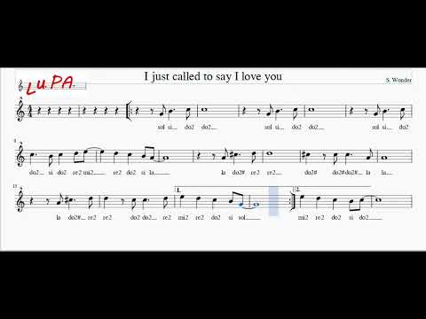 I just called to say i love you - Flauto dolce - Note - Spartito - Karaoke - Canto - Instrumental -