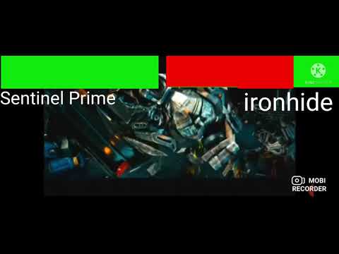 sentinel prime vs ironhide with healthbars