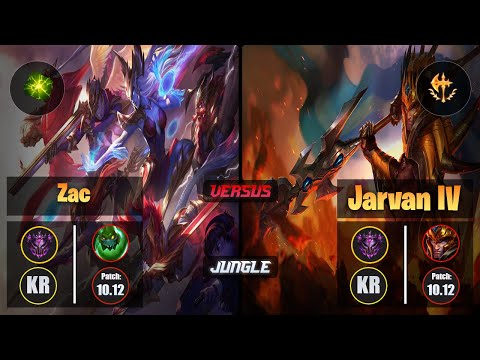 Master ZAC [Aftershock] (Jungle) VS  JARVAN IV - Master KR Patch 10.12