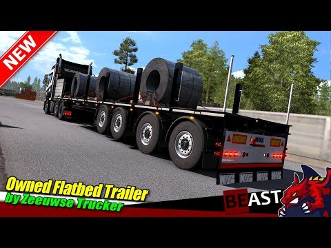 ETS2 (1.32b) | owned trailer mod "Owned Flatbed Trailer" edit by Zeeuwse Trucker - review