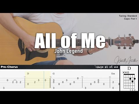 All of Me - John Legend | Fingerstyle Guitar | TAB + Chords + Lyrics