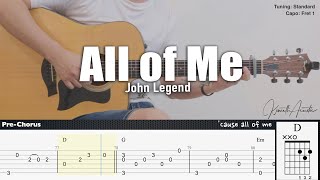 Download lagu All of Me John Legend Fingerstyle Guitar TAB Chord... mp3