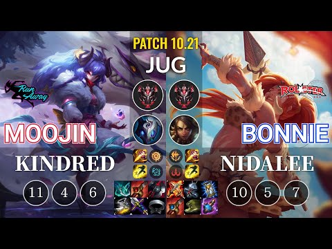 RNW Moojin Kindred vs KT Bonnie Nidalee Jungle - KR Patch 10.21