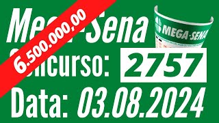 MEGA-SENA de hoje, Mega-Sena de 3/08, MEGA-SENA de hoje 03/08,