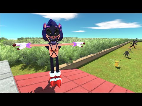 SONIC EXE XENOPHAN VS AVENGERS DEATH RUN - Animal Revolt Battle Simulator