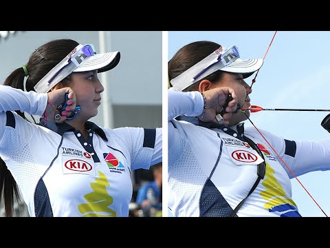 Sara Lopez v Alejandra Usquiano – compound women's quarterfinal | Paris 2013 Archery World Cup Final