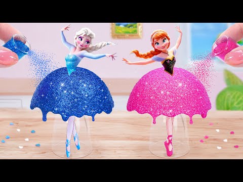 Elsa Dancing Pull me Up💗Wonderful Miniature Disney Princess Cake Decorating🌷Mini Cakes