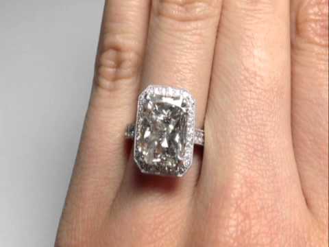 5.86 ctw Radiant Cut J-K SI2 Diamond Engagement Ring - BigDiamondsUSA