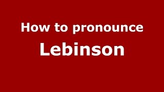 How to pronounce Lebinson